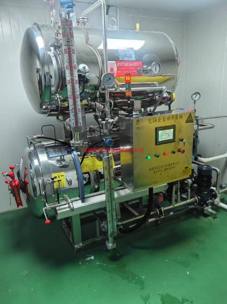 午餐肉鱼罐头喷淋杀菌锅牛肉干咸鸭蛋卤鸡爪全自动双层水浴杀菌锅省人工产量大