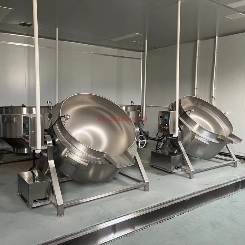 不锈钢带保温蒸煮锅 可倾式月饼馅料炒料机 大小型号夹层锅一锅多用 终生售后服务维修